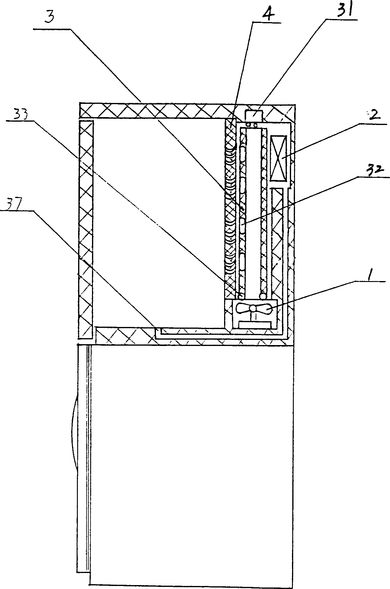 Blower cooling system for blower cooled refrigerator