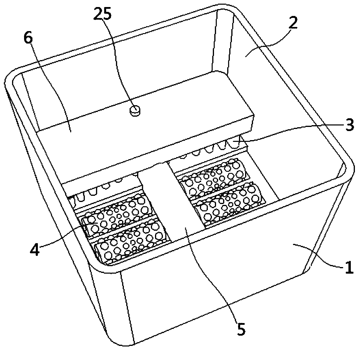 Foot bath barrel attached to feet