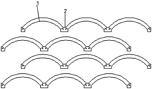 A prefabricated arch load-bearing type vegetation concrete slope greening system and its greening method