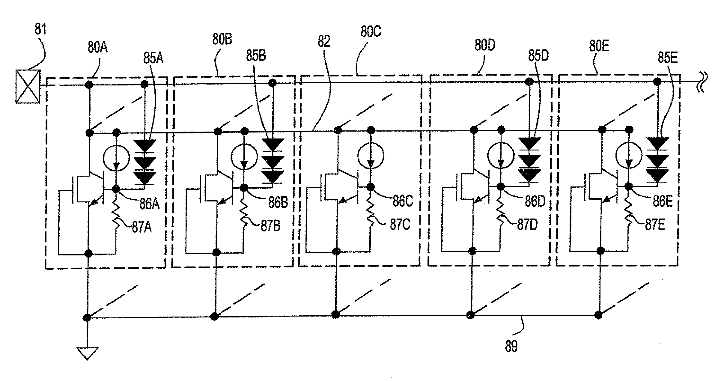 Design structure for uniform triggering of multifinger semiconductor devices with tunable trigger voltage