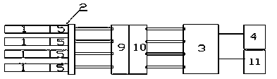 Array radiation level-sensing device and measuring method thereof