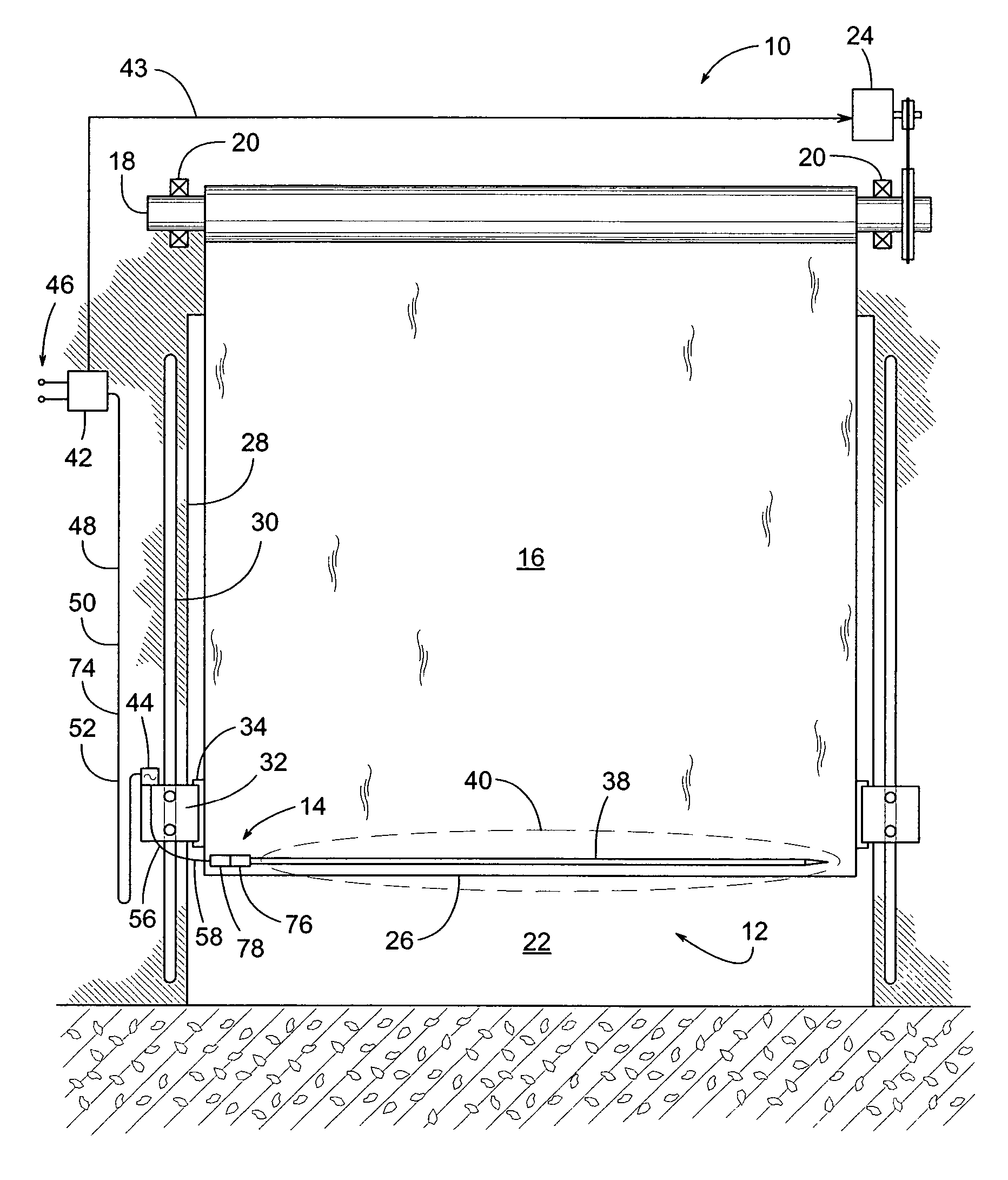 Door with a safety antenna