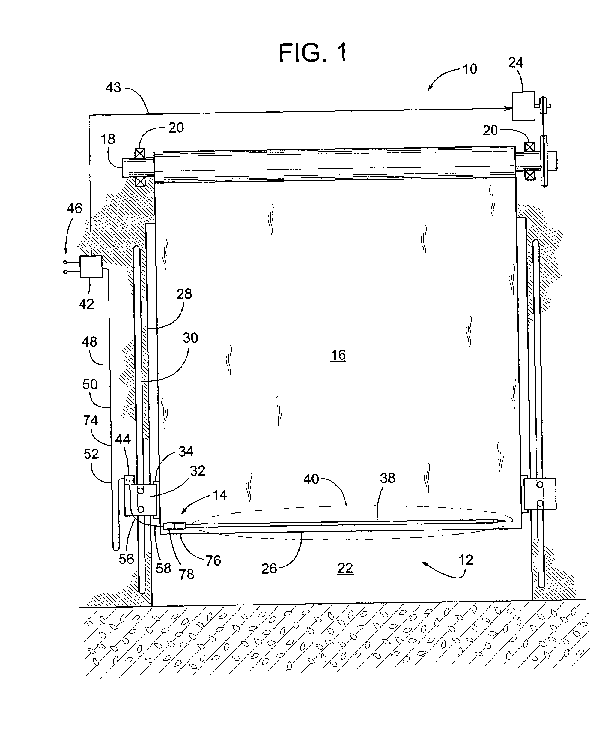 Door with a safety antenna