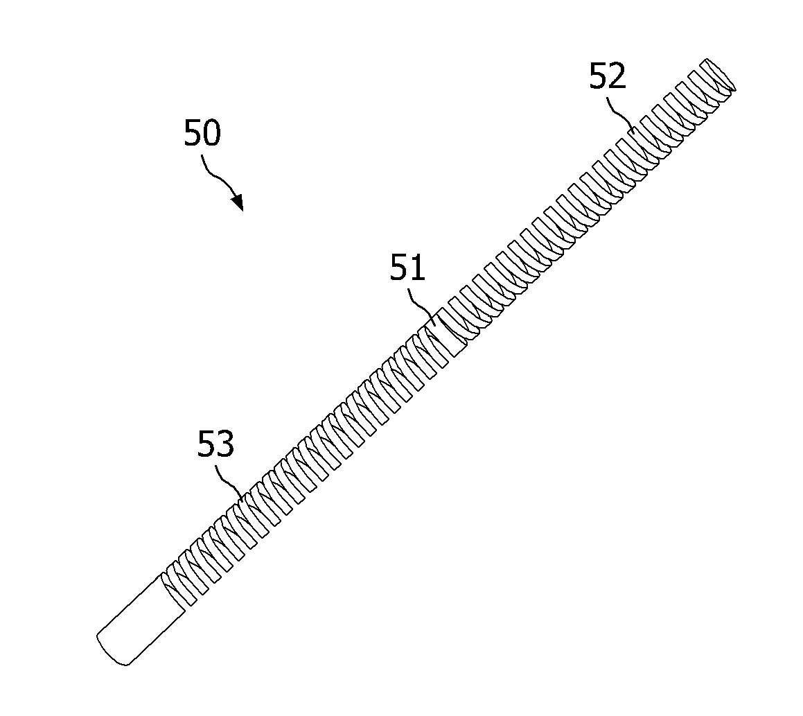 Spiraled wires in a deep-brain stimulator probe