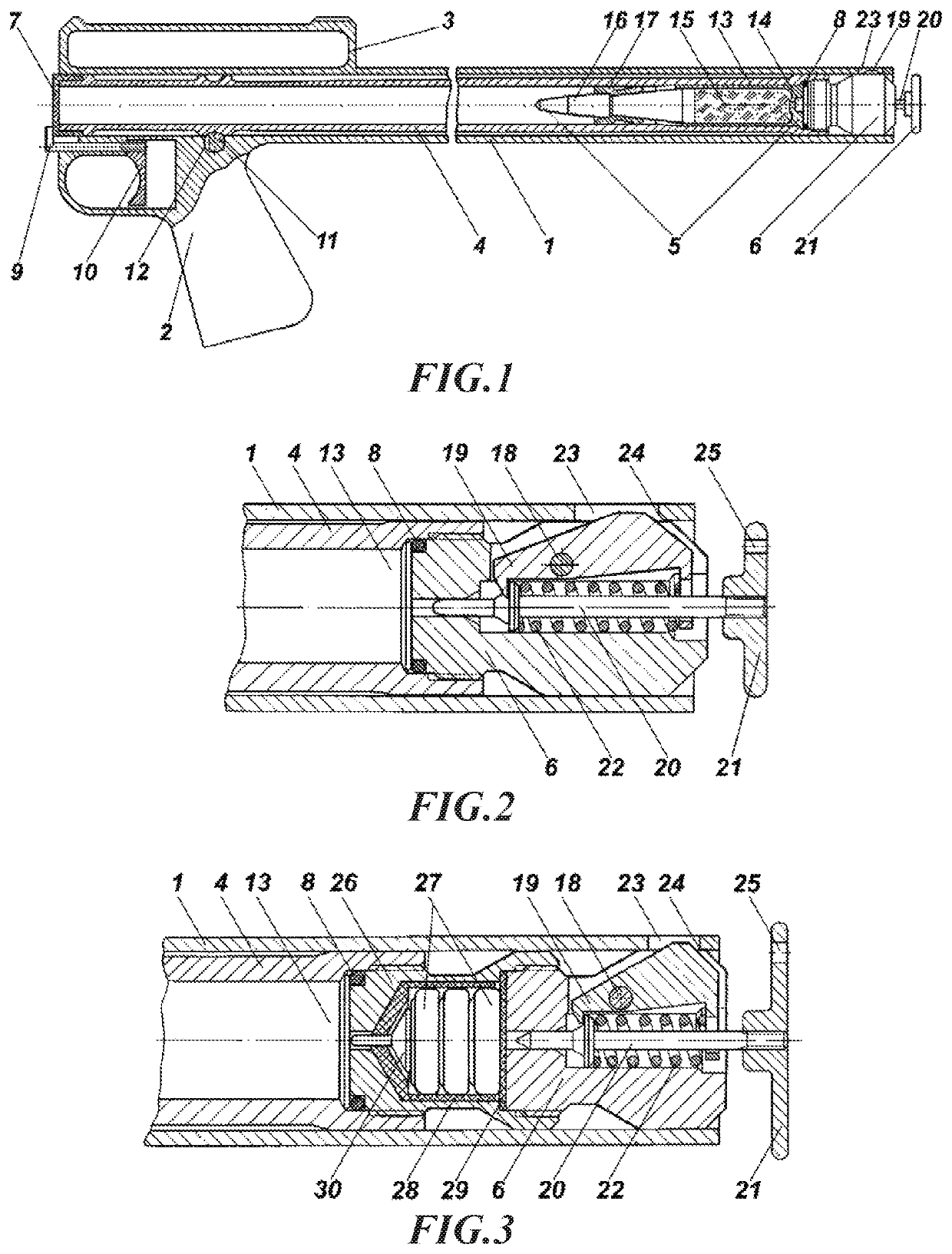 Recoilless underwater firearm