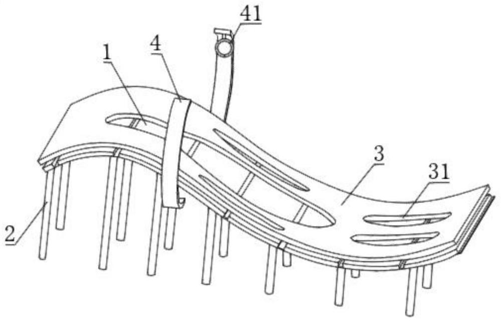 Auxiliary support suitable for dressing change of thoracic surgery postoperative patient