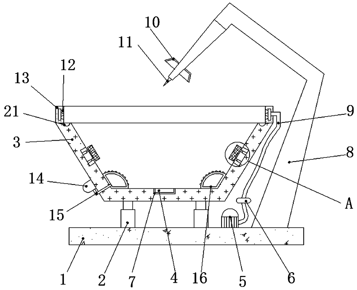 Excavation bucket welding device for earthwork construction engineering machinery