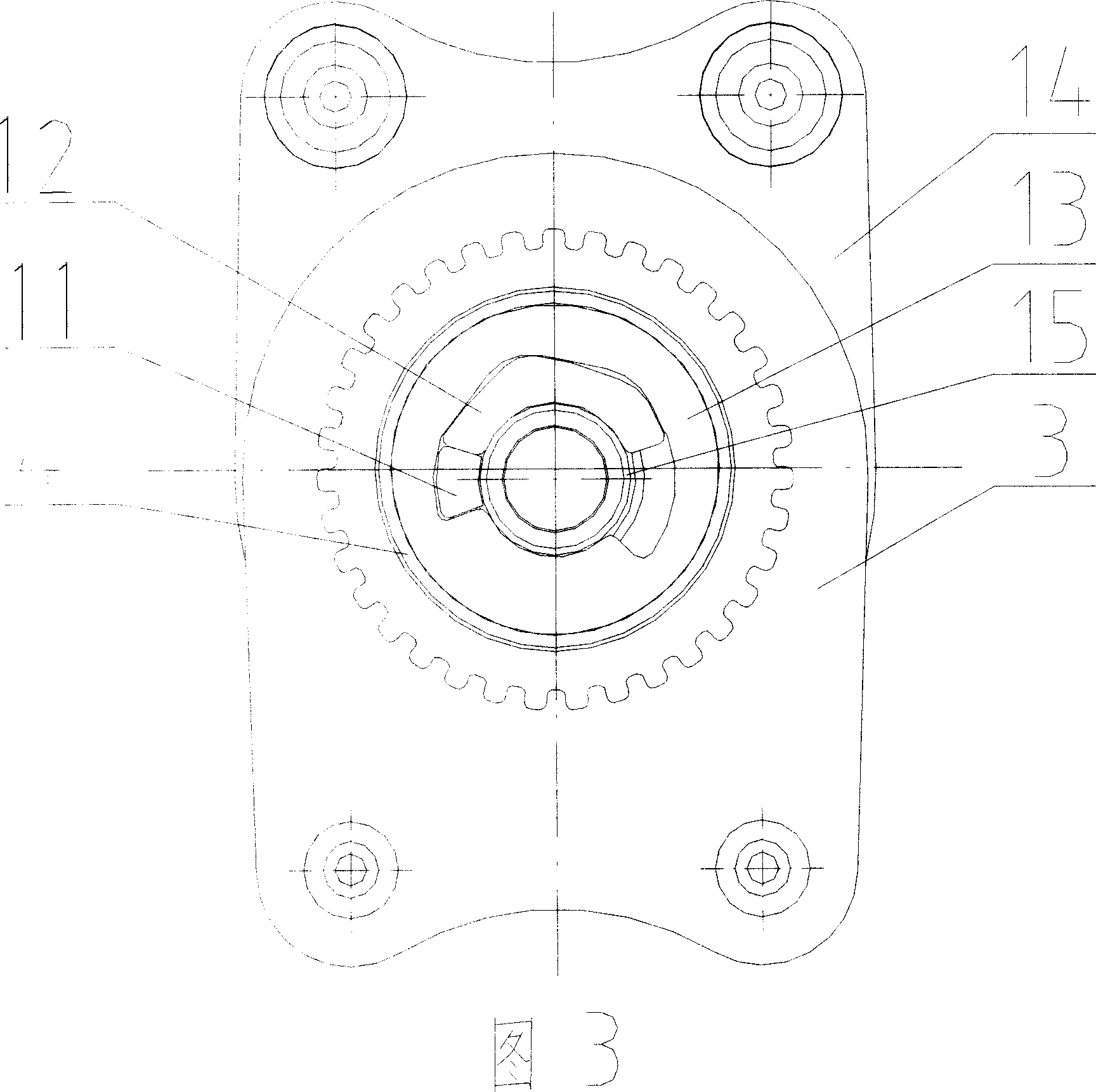 Gear-type chair angle stepless regulation structure