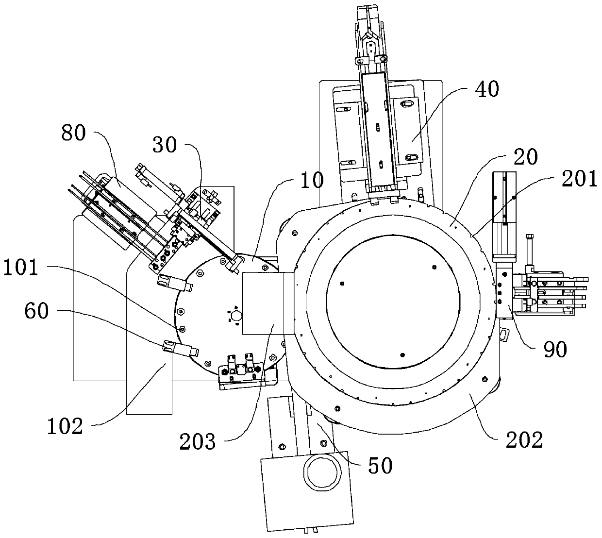 Assembly machine of T-shaped bushes and bolts