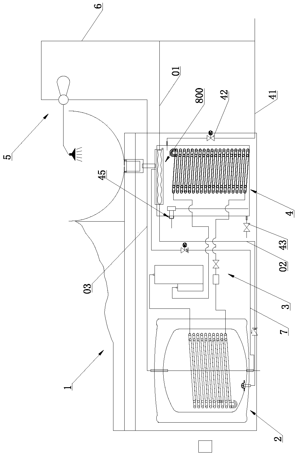 A plate and tube heat exchanger type shampoo bed