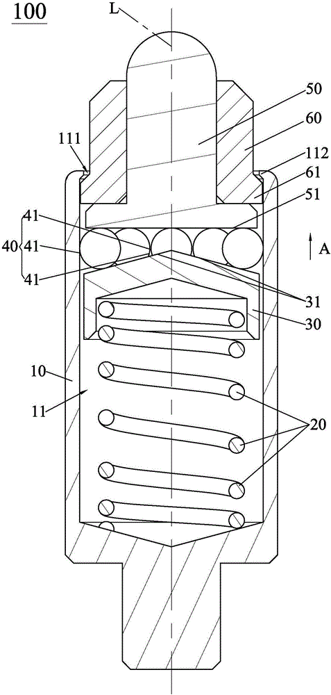 Pin-type connection terminal for high-frequency signal transmission