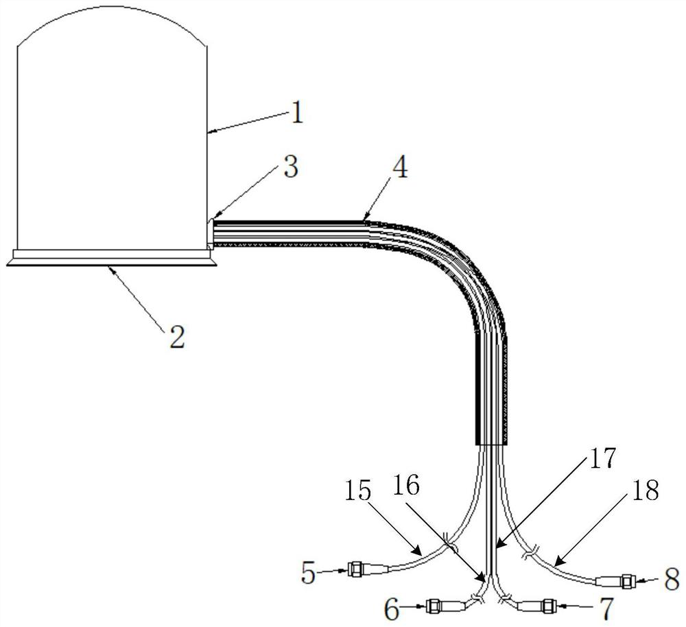 Four Port Suction Cup Combination Antenna