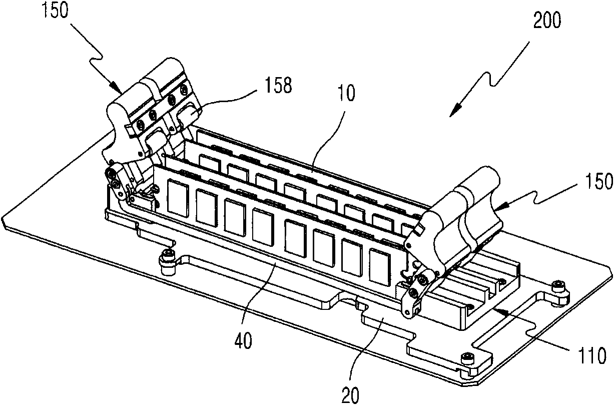 One-touch popping device of memory module test socket