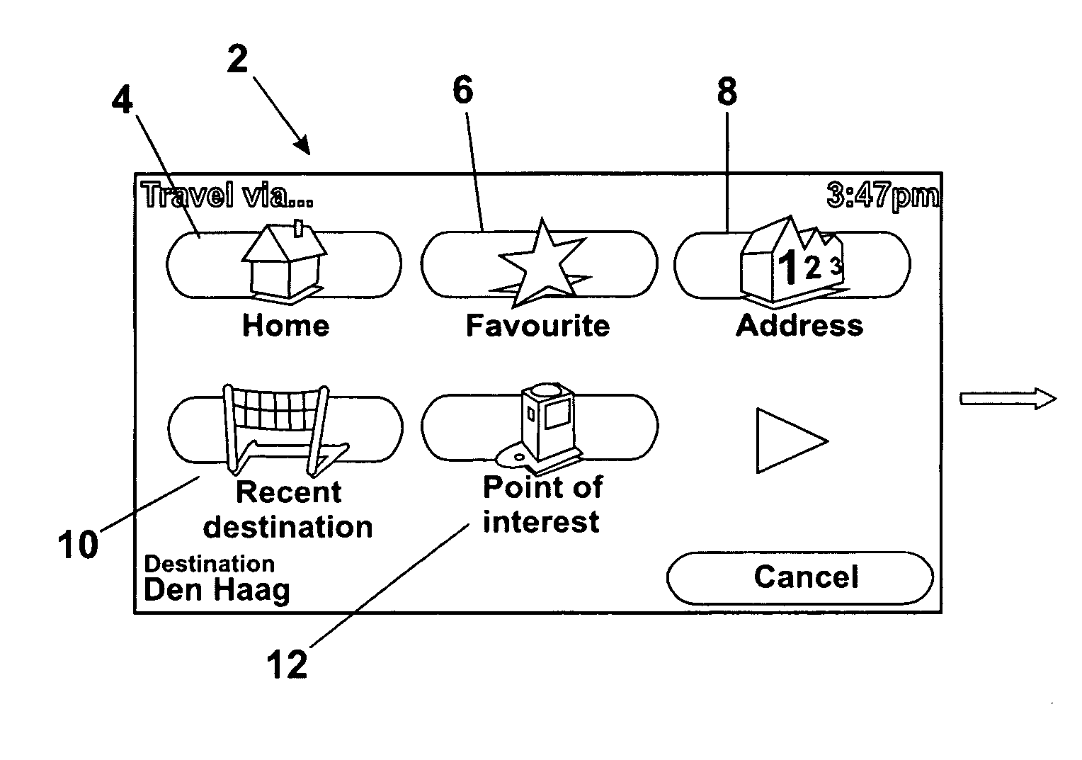 Search function for portable navigation device