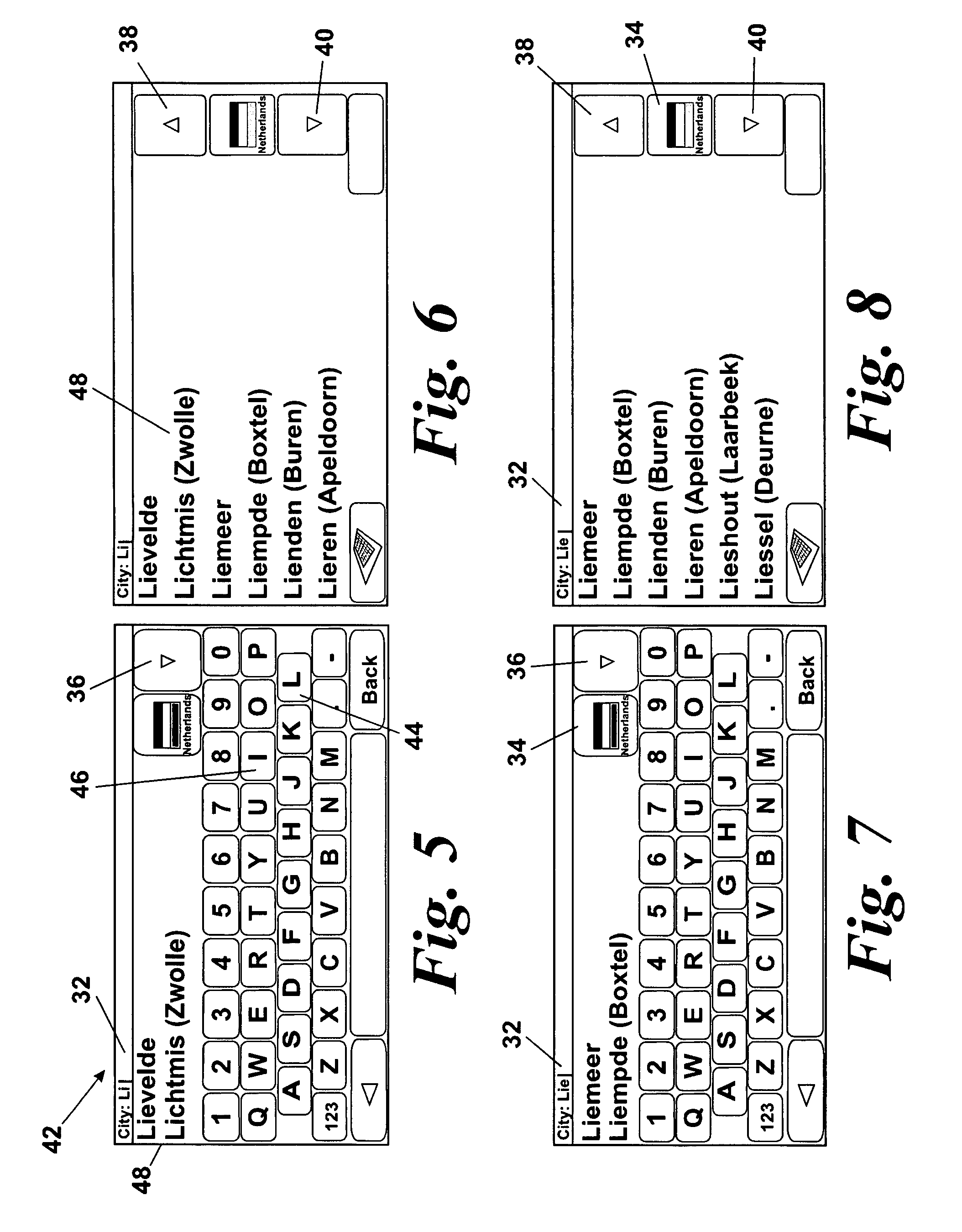 Search function for portable navigation device