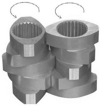 Method for continuously preparing graphene material in cut mode through screw machine