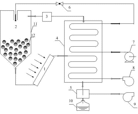 Semi-dry process air humidifying and dehumidifying type seawater desalinating system and method