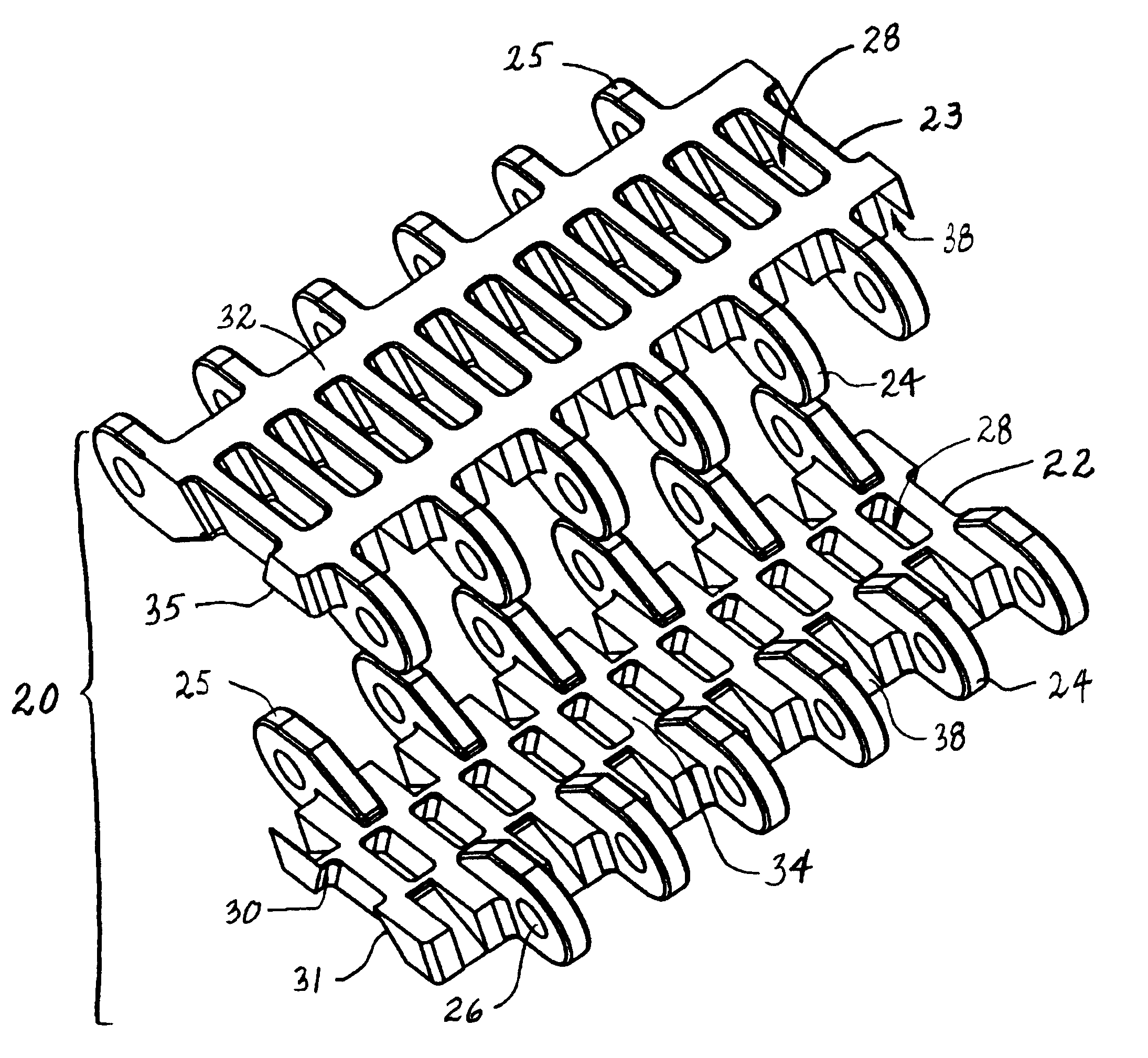 Modular conveyor belts with split belt modules