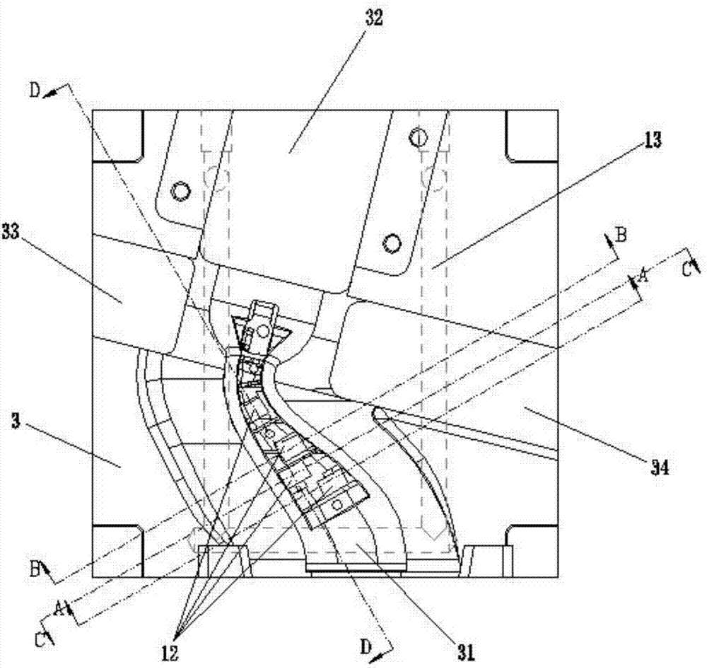 Injection moulding mould for automobile steering lamp holder