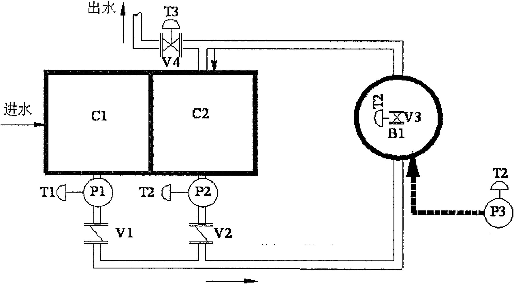 Device and method for continuously operation and reinforcement of biomembrane phosphate removing