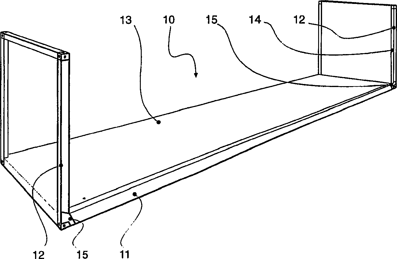 Standardised hinge for flatrack container