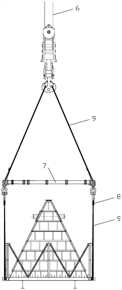 A hoisting and flipping method for square pyramid equipment