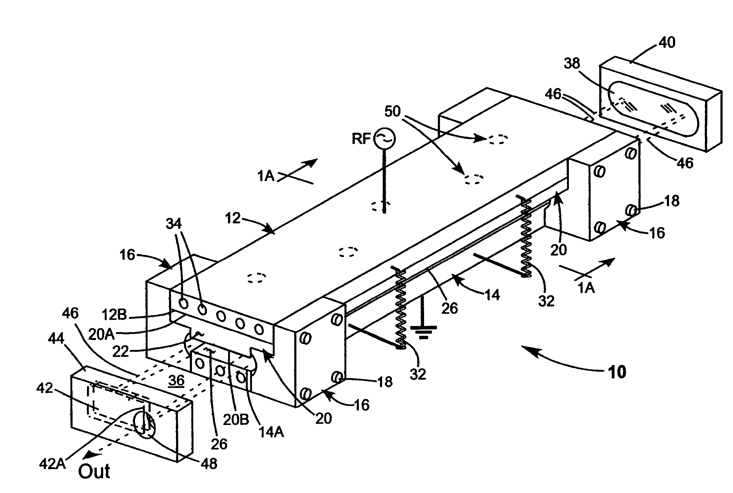 Dielectric coupled CO2 slab laser