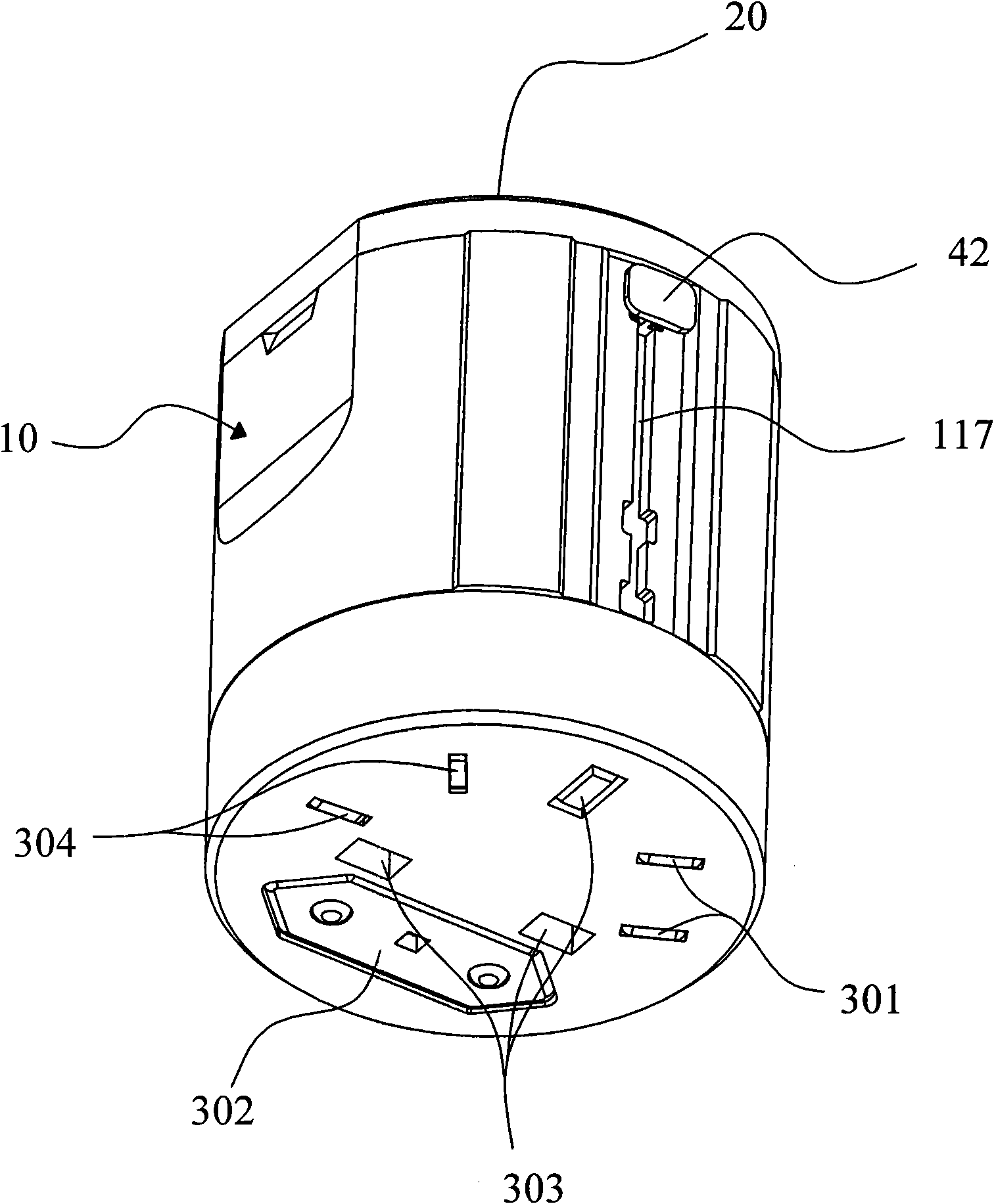 Rotatable and selectable push type multinational power source adapter