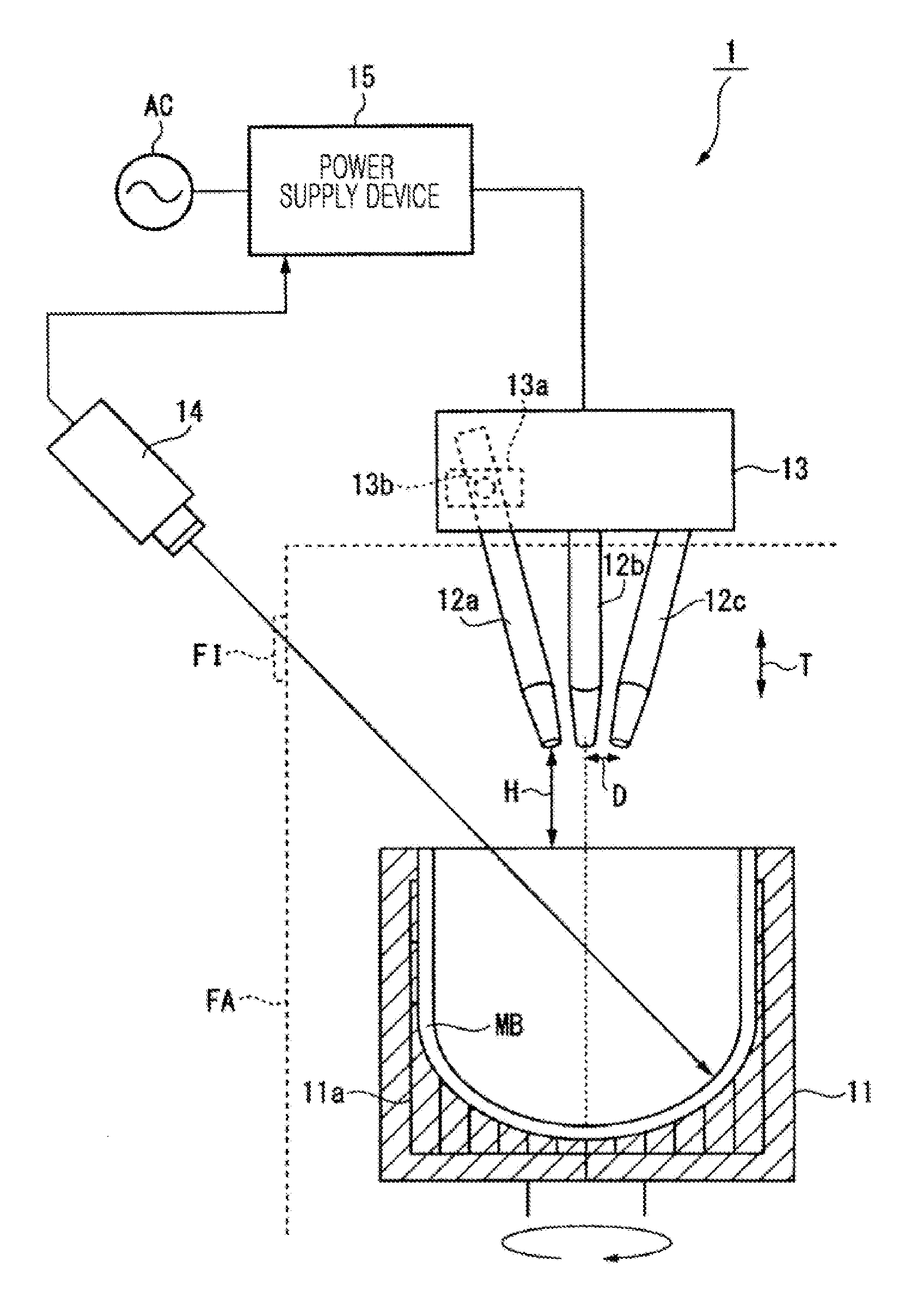 Apparatus for manufacturing vitreous silica crucible