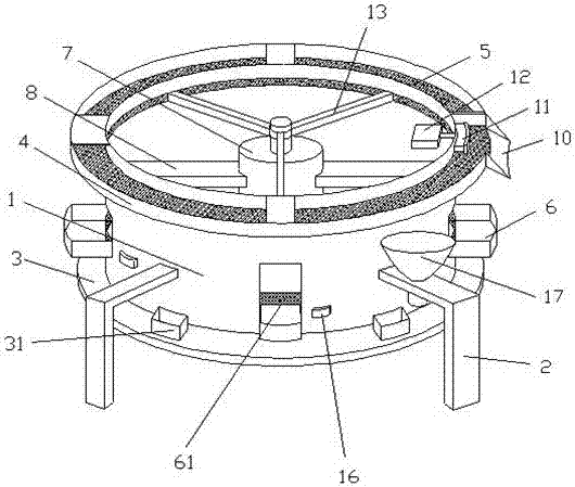 Device for use in sand removal working section of process line of dried sandworms