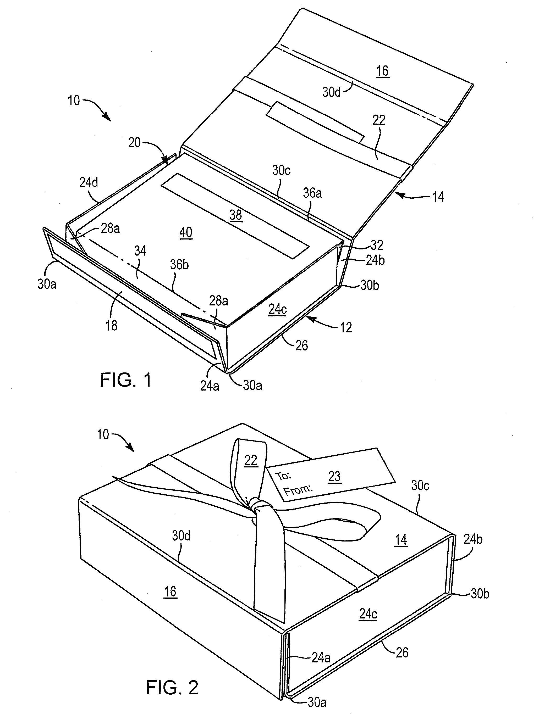 Tuck-and-retain, presentation panel apparatus and method