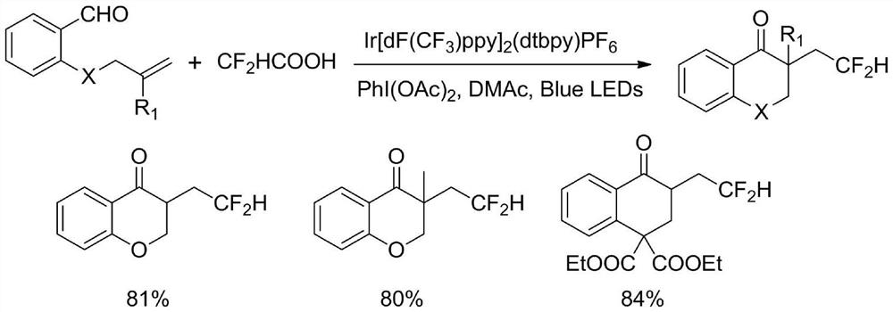 Method for synthesizing difluorohydromethylated 2, 3-dihydrobenzopyran-4-one derivative