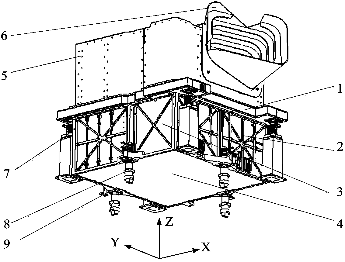 Ultra-compact and high-stability double-layer main body structure of optical remote sensor