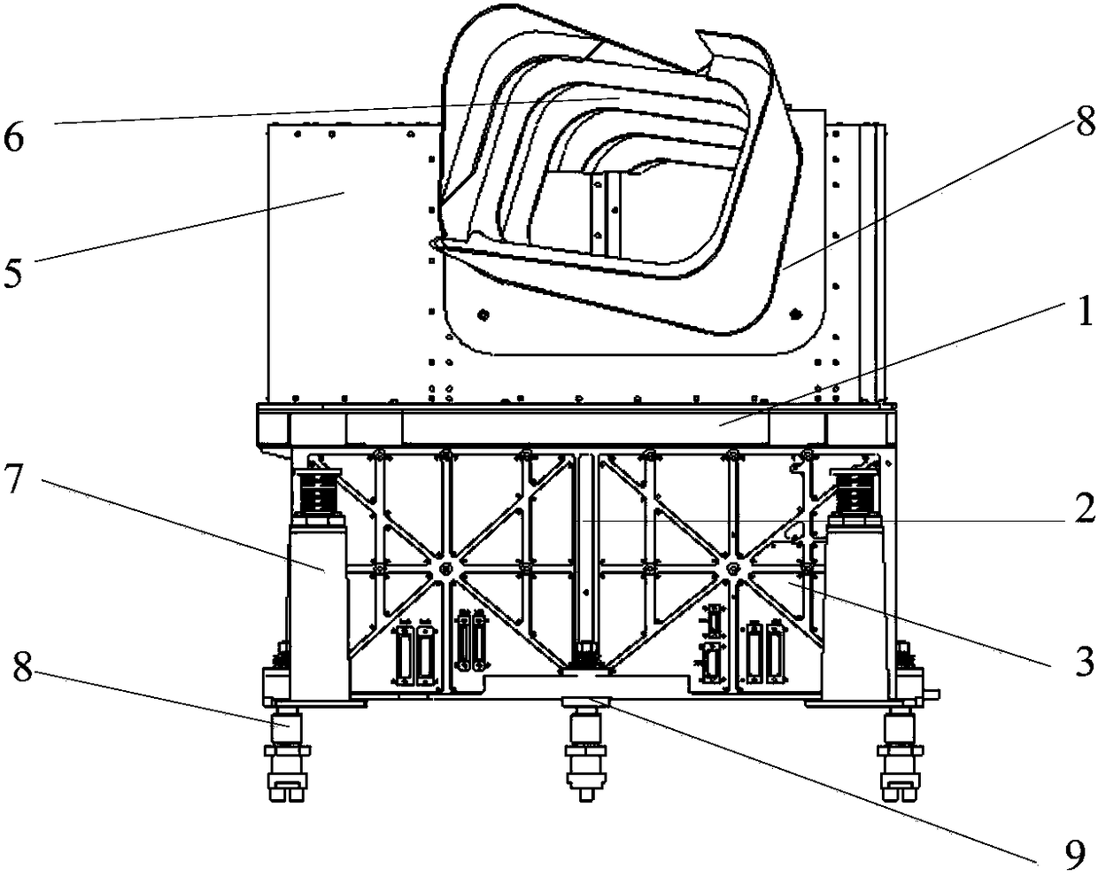 Ultra-compact and high-stability double-layer main body structure of optical remote sensor