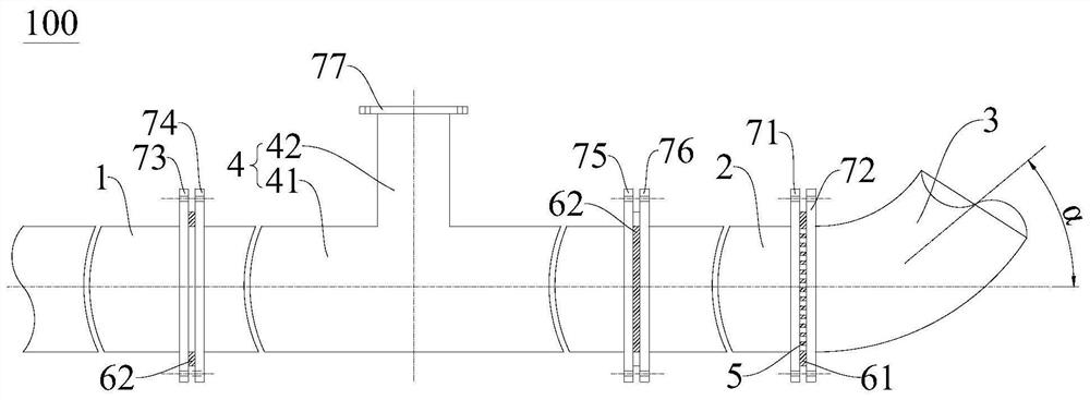 Experimental setup for simulating entrainment in reactor hot leg