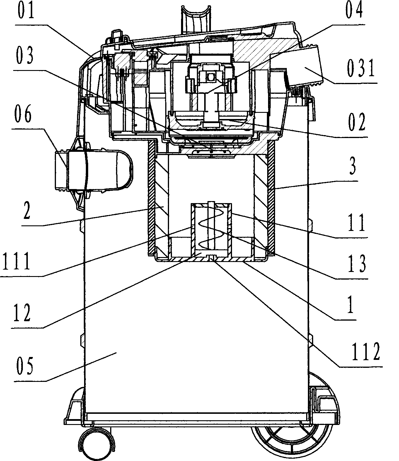 Dust collector capable of automatically clearing blocking dust in Hepa filter