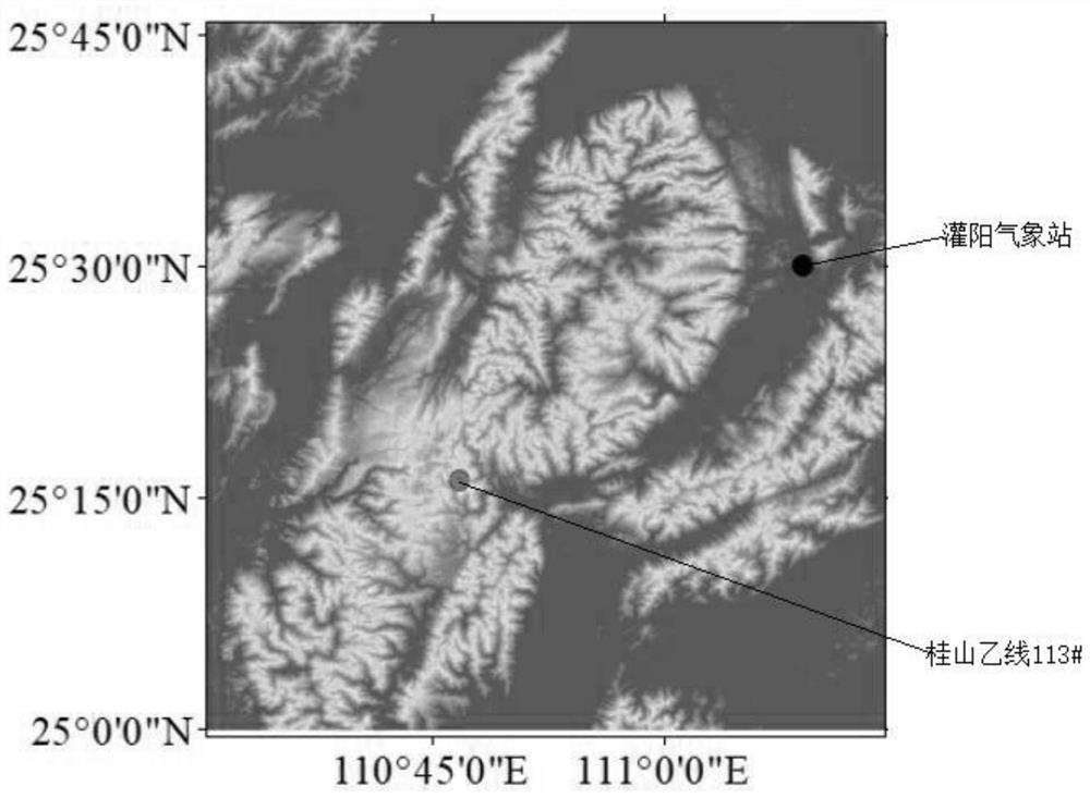 Method for predicting icing thickness of wire in complex mountainous environment