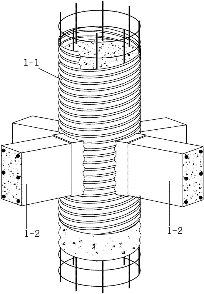 Corrugated steel pipe reinforced concrete column