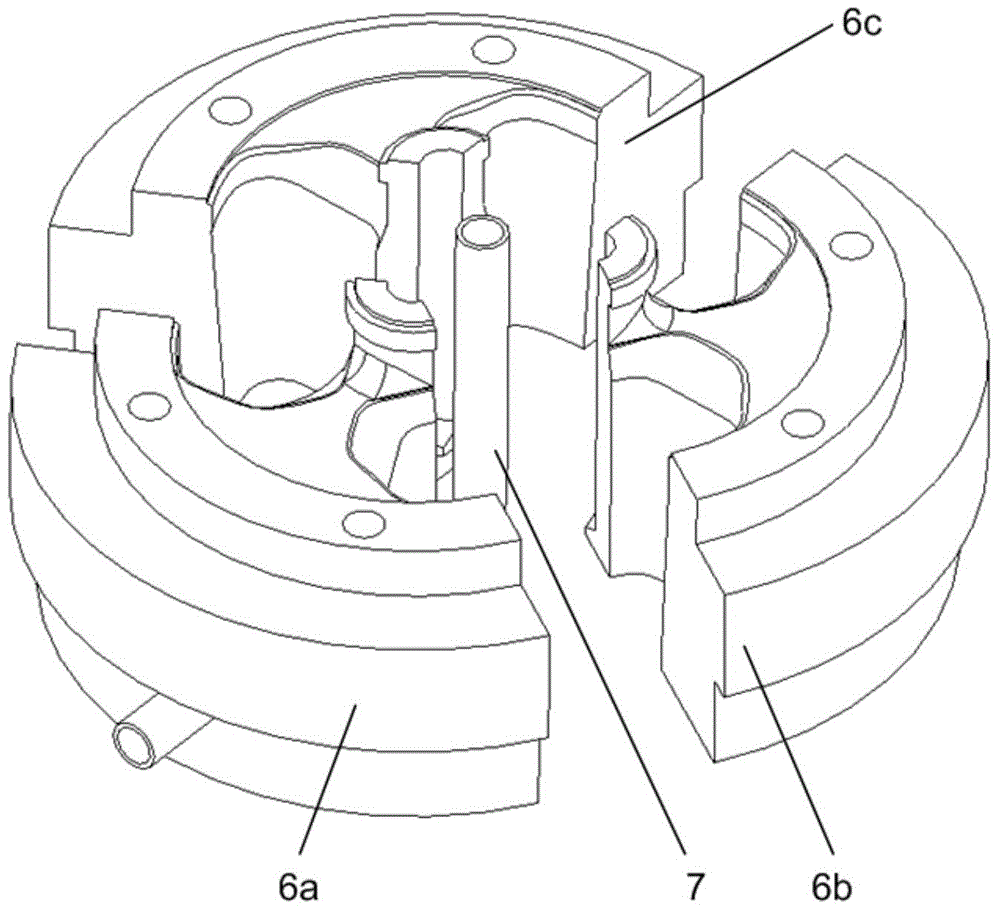 Amorphous alloy round pipe extrusion forming device and technology