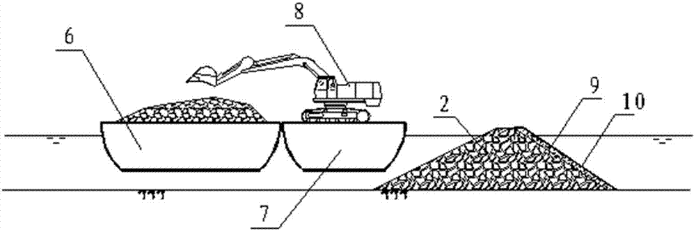 Technique for fast filling constructed wetland in shore area