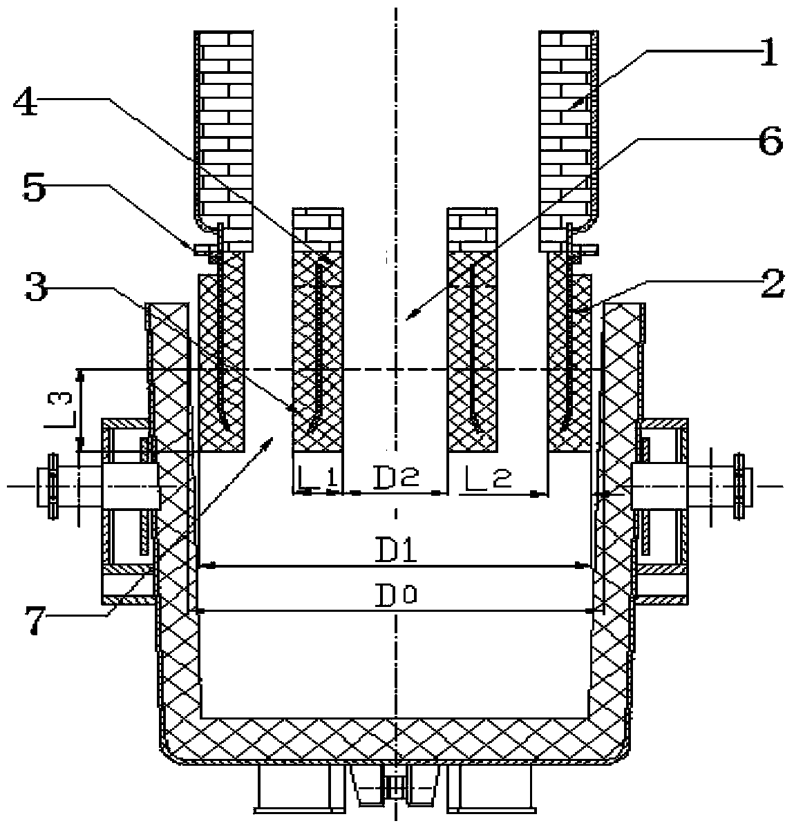 Sleeve type dip pipe for RH (Ruhrstahl Hereaeus) vacuum refining device