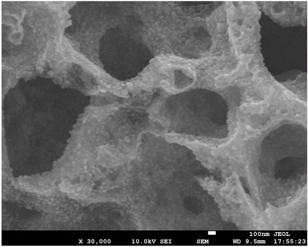 Porous graphene supported carbon coated iron oxide nanoparticle composite material and preparation method thereof