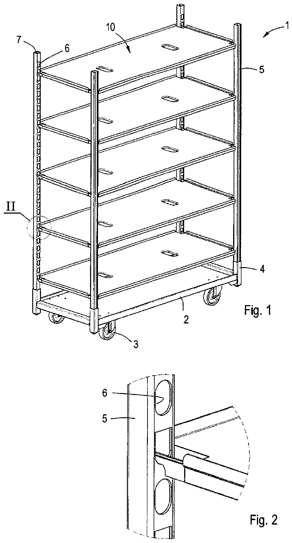 Trolley for carrying goods