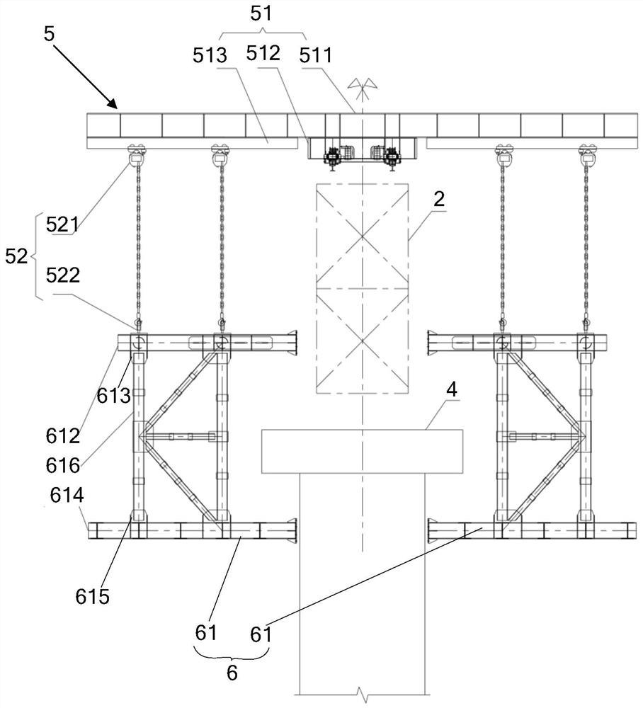 Bridge lifting device, bridge transformation system and bridge transformation construction method