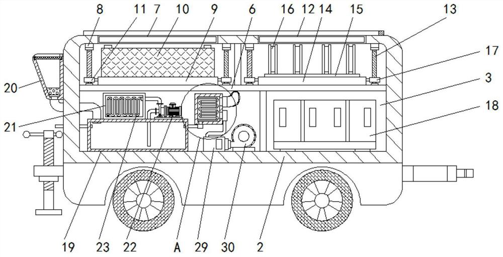 Highway environment-friendly dust-falling construction structure and construction method thereof