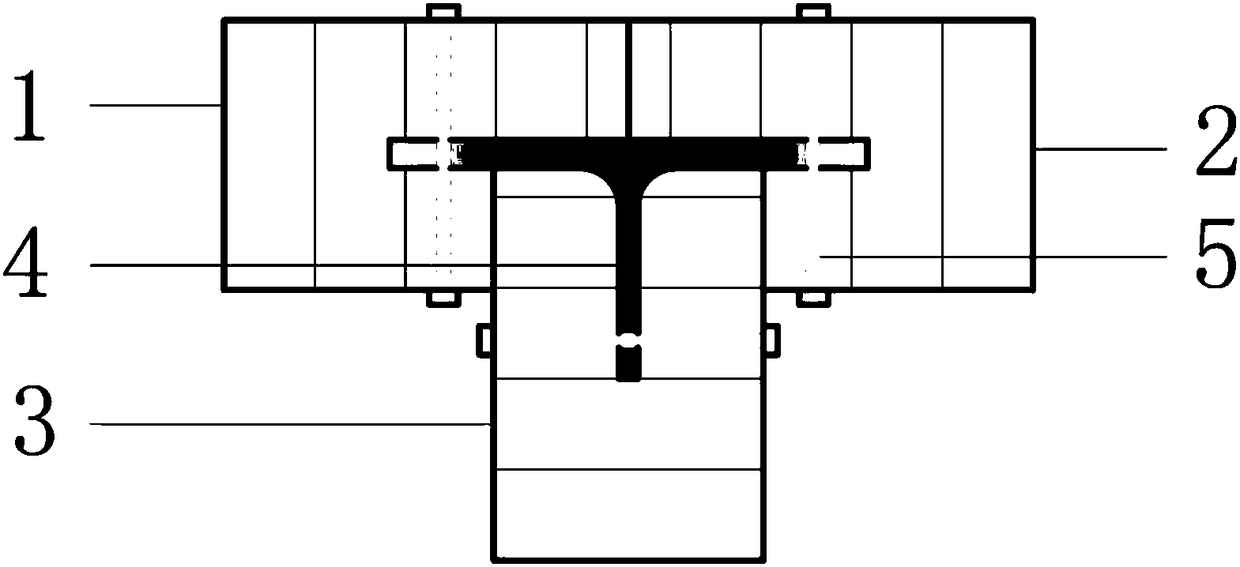 T-shaped steel-wood composite column and manufacturing method thereof