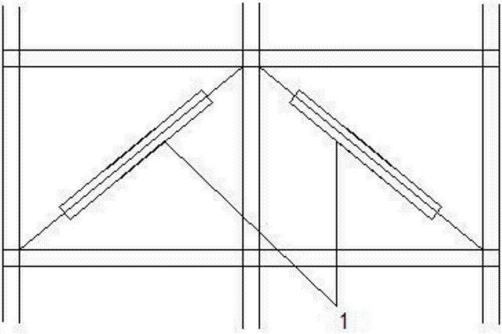 X-shaped arranged anti-bending support structure and connecting method thereof