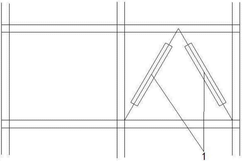 X-shaped arranged anti-bending support structure and connecting method thereof