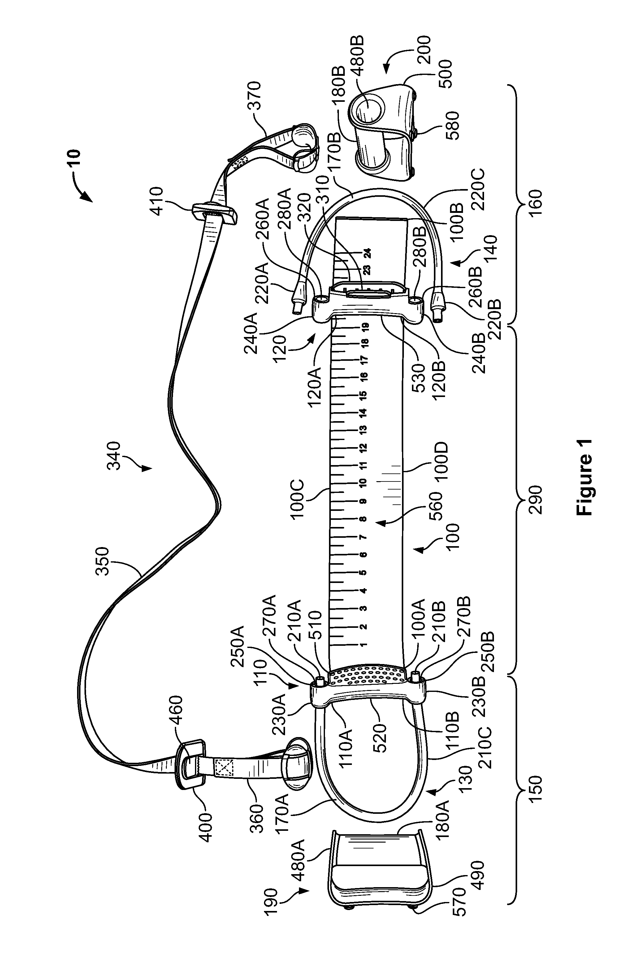 Exercise device with elastic members and webbing