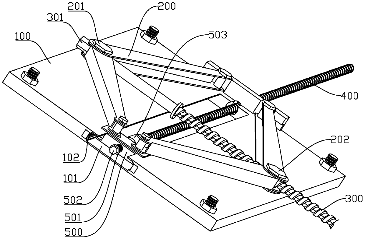 Externally prestressed FRP rebar tensioning anchorage device